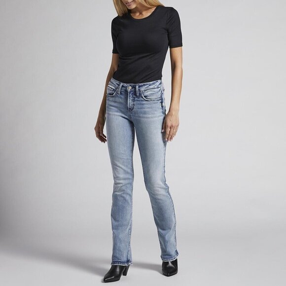 Silver Jeans 31 (10) Suki Slim Boot Cut Women’s Jeans Mid Rise Stretch - Picture 1 of 12